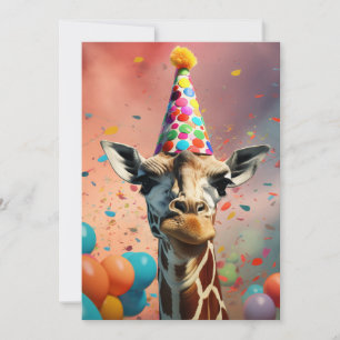 Giraffe design, colourful invitation