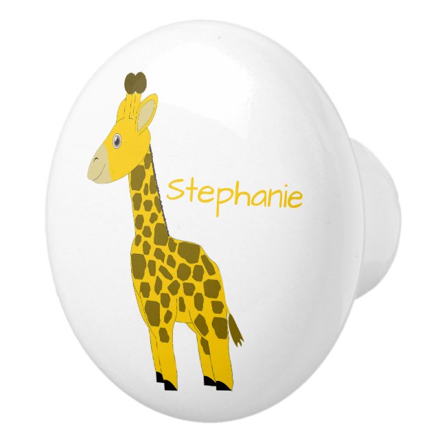 Giraffe Design Personalised Ceramic Knob (Right)