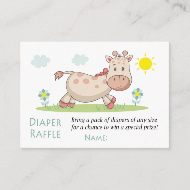 Giraffe Diaper Raffle Tickets (Front)
