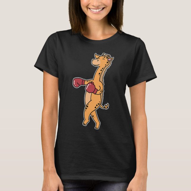 Giraffe Does Boxing  T-Shirt (Front)
