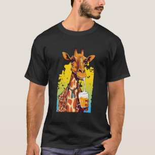 Giraffe Drinking Beer Beer Drinker Safari Zoo Anim T-Shirt