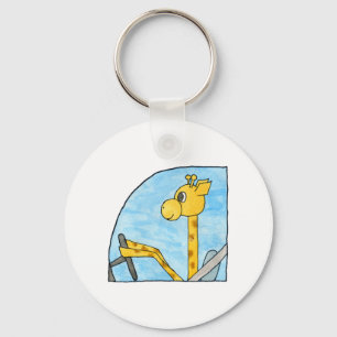 Giraffe Driving a Car. Key Ring