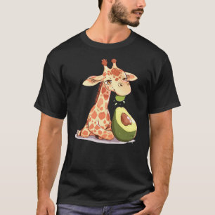 giraffe eating avocado, giraffe for men, giraffe f T-Shirt