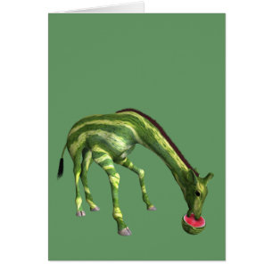 Giraffe Eating Watermelon