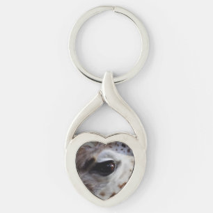 Giraffe Eye Heart Keychain