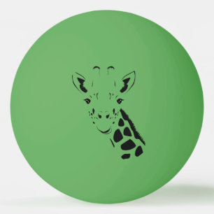 Giraffe Face Silhouette Ping Pong Ball