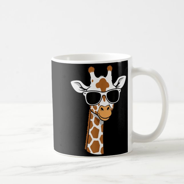 Giraffe Face Sungles Funny Giraffe For Kids  Coffee Mug (Right)