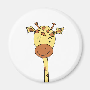 Giraffe Facing Forwards. Cartoon. Magnet
