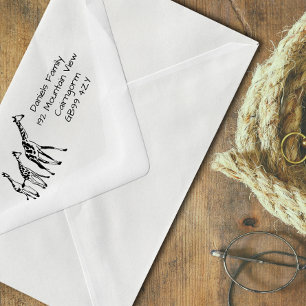 Giraffe Family Address Self-inking Stamp