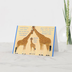 Giraffe Family - Birth Announcement
