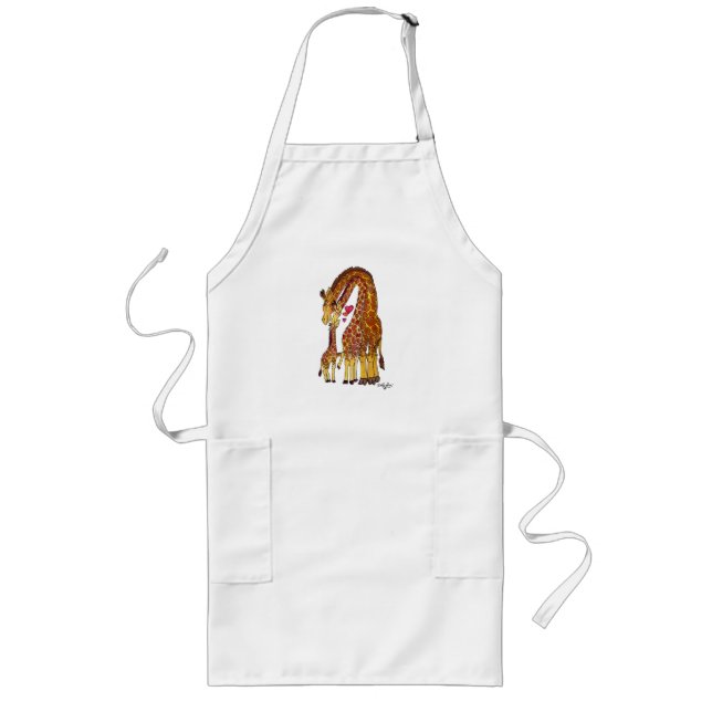 Giraffe Family Long Apron (Front)