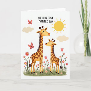 Giraffe Family Mothers Day Card