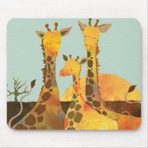 Giraffe Family Mouse Pad