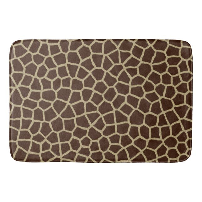 Giraffe faux fur print bath mat (Front)