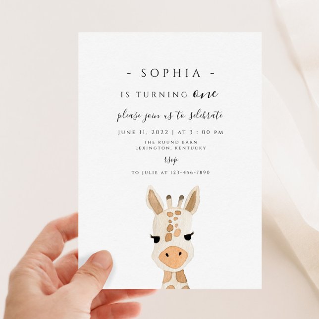 Giraffe First Birthday  Invitation (Creator Uploaded)