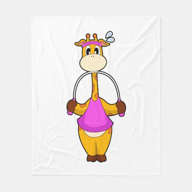 Giraffe Fitness Rope Fleece Blanket (Front)