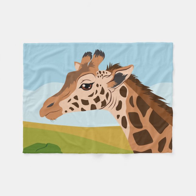 Giraffe Fleece Blanket (Front (Horizontal))