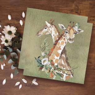 Giraffe Floral Card