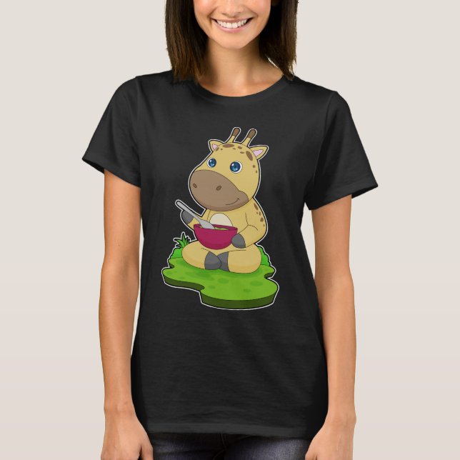 Giraffe Food Bowl T-Shirt (Front)