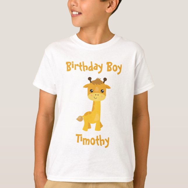 Giraffe for Birthday Boy T-Shirt (Front)
