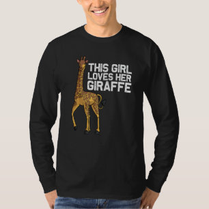 Giraffe For Girls Kids Teens Giraffe Animal T-Shirt