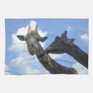 Giraffe Friends Tea Towel