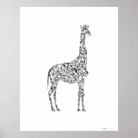 GIRAFFE - FUNNY ANIMAL POSTER