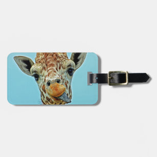 giraffe funny luggage tag