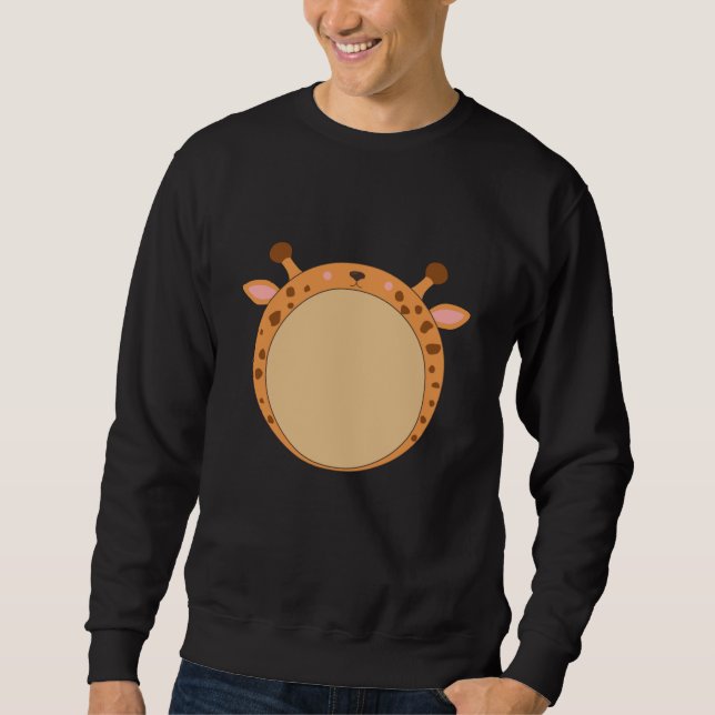 Giraffe Funny Zoo Animals Round Giraffes Sweatshirt (Front)