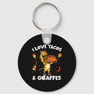 Giraffe Giraffes I Love Tacos And Giraffes Funny G Key Ring