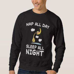 Giraffe Giraffes Nap Sleep Sleeping Pajama Nightgo Sweatshirt