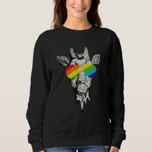 Giraffe Glasses Sunglasses Lesbian Outfit Trans Gi Sweatshirt