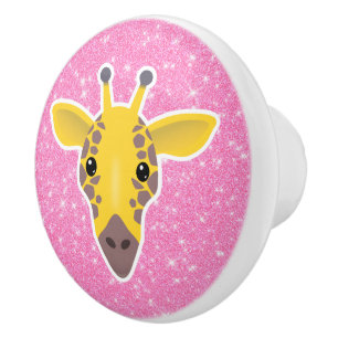Giraffe Glitter Ceramic Knob
