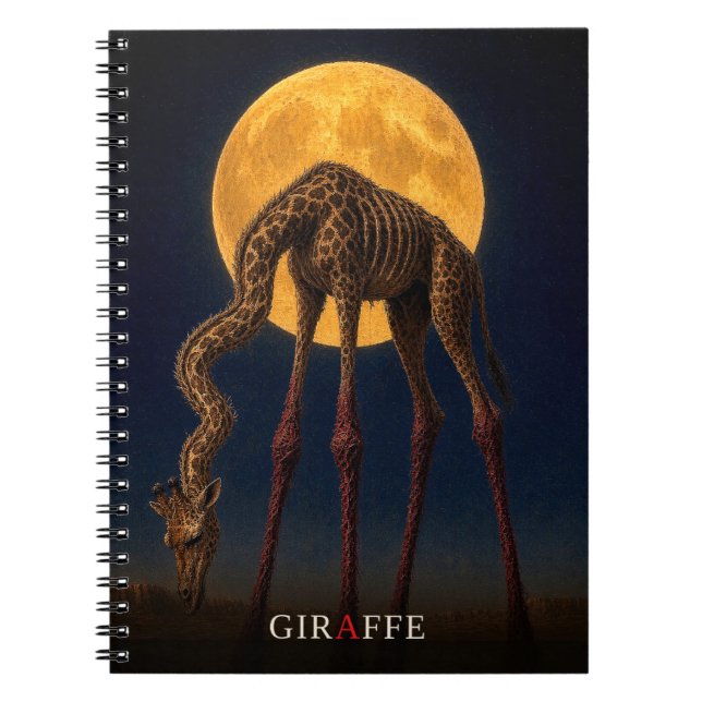 Giraffe Glowing Legs gothic Surreal Notebook (Front)