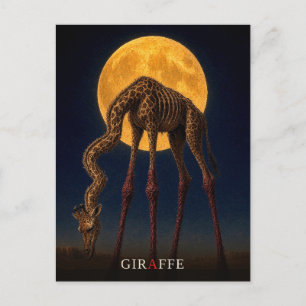 Giraffe Glowing Legs gothic Surreal Postcard