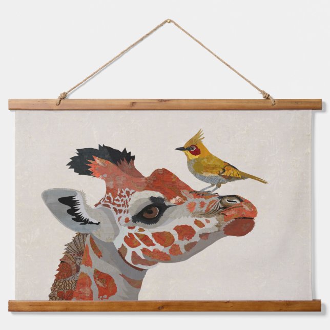 GIRAFFE & GOLDEN BIRD HANGING TAPESTRY (Front)
