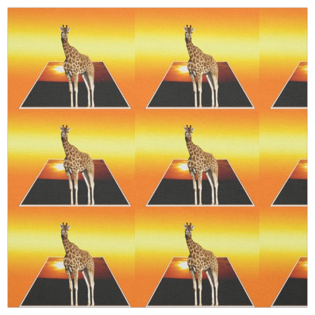 Giraffe Golden Sunshine Popout Art Effect, Fabric (Swatch)