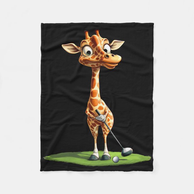 Giraffe Golf  Fleece Blanket (Front)