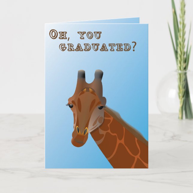 Giraffe Graduation Card (Front)