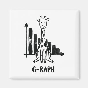 Giraffe Graph Statistics Math Teacher Pun  Magnet