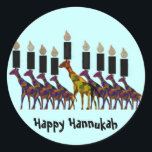 Giraffe Hannukah Menorah<br><div class="desc">Graphic illustration of a giraffe Hannukah menorah.</div>