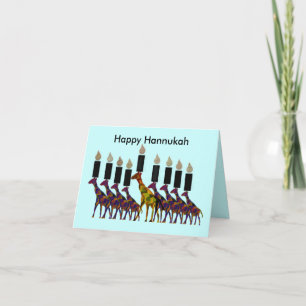 Giraffe Hannukah Menorah Cards