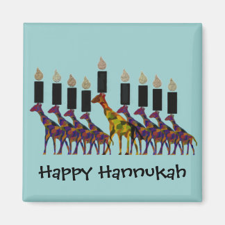 Giraffe Hannukah Menorah Magnets
