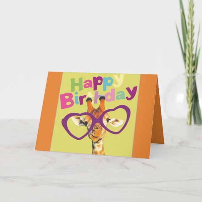 Giraffe Happy Birthday Card (Front)