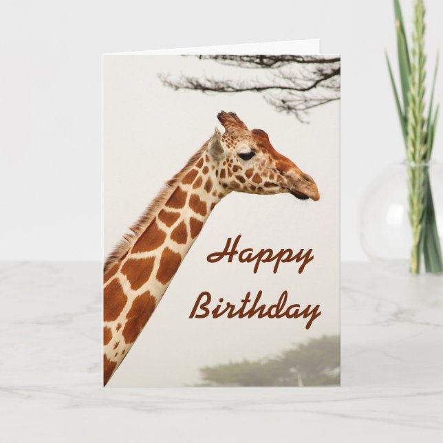 Giraffe Happy Birthday card (Front)