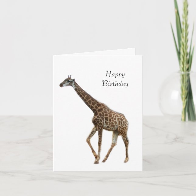 Giraffe, Happy Birthday Card (Front)