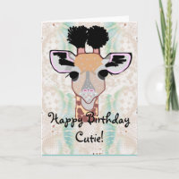 Giraffe Happy Birthday Cutie!