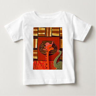 Giraffe Hat Art Print Baby T-Shirt