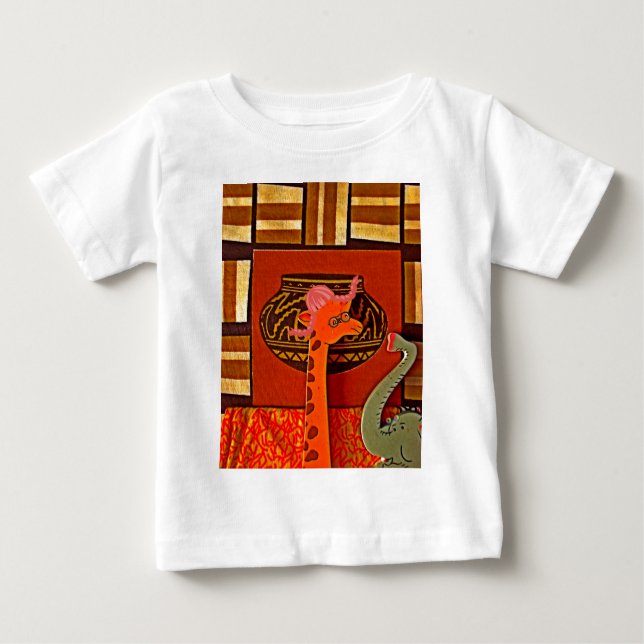 Giraffe Hat Art Print Baby T-Shirt (Front)