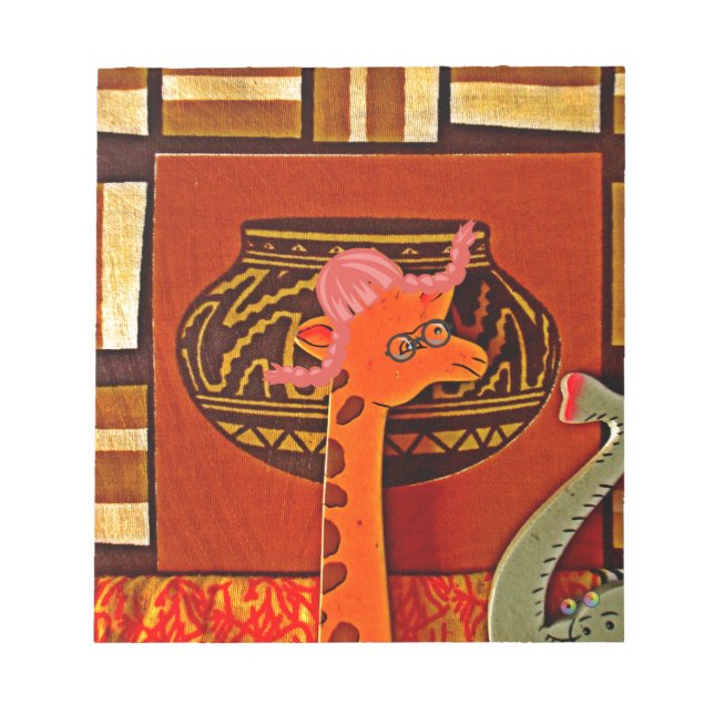 Giraffe Hat Art Print Notepad (Front)
